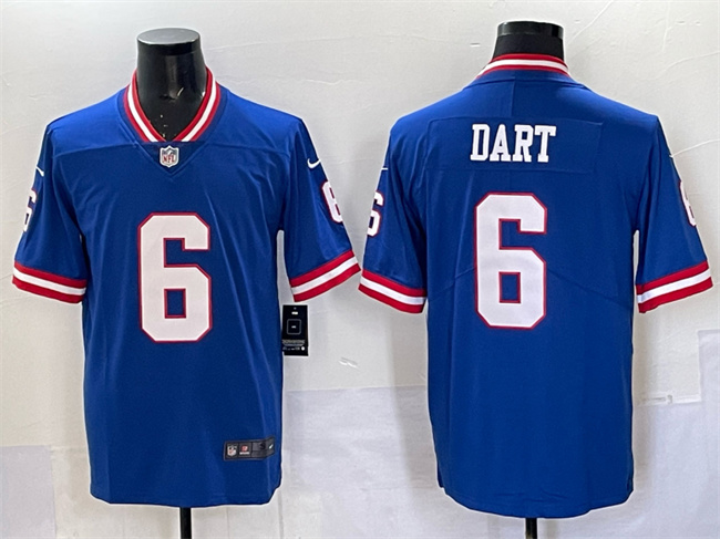 Men's New York Giants #6 Jaxson Dart Royal 2025 Draft Vapor Untouchable Classic Retired Player Stitched Jersey Men's New York Giants #6 Jaxson Dart Royal 2025 Draft Vapor Untouchable Classic Retired Player Stitched Jersey